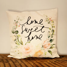 Load image into Gallery viewer, Home Sweet Home Flower Wreath Spring Pillow Cover
