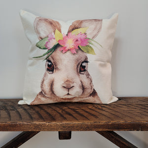 Brown Bunny Pillow Cover