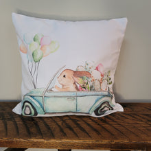 Load image into Gallery viewer, Bunny in a Car Pillow Cover
