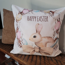Load image into Gallery viewer, Bunny Wreath Pillow Cover

