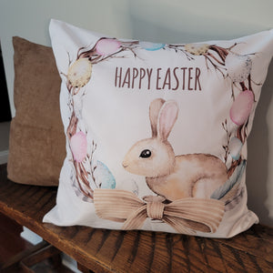 Bunny Wreath Pillow Cover