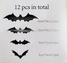 Load image into Gallery viewer, Vinyl Bat Wall Decals- 12 Pack
