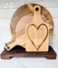 Load image into Gallery viewer, Wood Paddle Charcuterie Board with Heart

