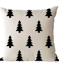 Load image into Gallery viewer, Black and White Christmas Trees Pillow Covers - Set of 2
