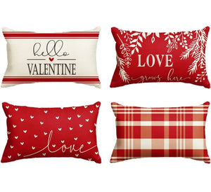 Love Hearts Lumbar Pillow Cover