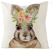 Brown Bunny Pillow Cover