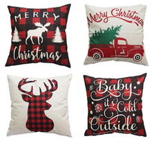 Load image into Gallery viewer, Holiday Farmhouse Pillow Covers- 4 Pack
