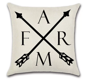 Farm With Arrows Farmhouse Pillow Cover