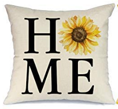 Home With Sunflower Summer Farmhouse Pillow Cover