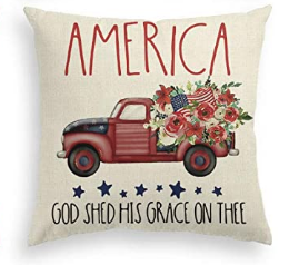 America Truck Patriotic Pillow Cover