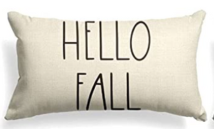 Hello Fall Lumbar Fall Farmhouse Pillow Cover