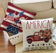 Load image into Gallery viewer, America Truck Patriotic Pillow Cover

