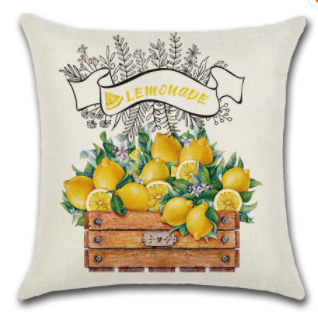 Lemonade Basket Summer Farmhouse Pillow Cover