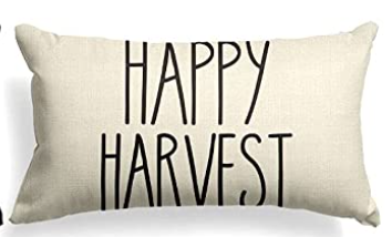 Happy Harvest Fall Farmhouse Lumbar Pillow Cover