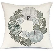 Load image into Gallery viewer, Pumpkin Leaf Wreath Fall Farmhouse Pillow Cover
