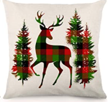Christmas Deer Holiday Pillow Cover
