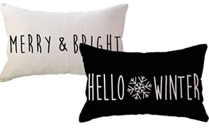 Hello Winter Lumbar Pillow Cover