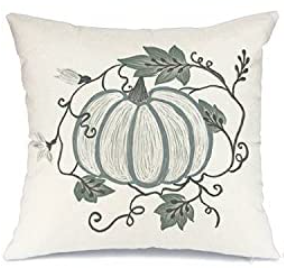 Pumpkin In Wreath Fall Pillow Cover