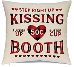 Kissing Booth Valentine's Day Pillow Cover