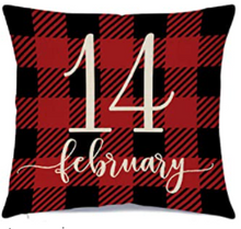 Load image into Gallery viewer, February 14th Plaid Valentine&#39;s Day Pillow Cover
