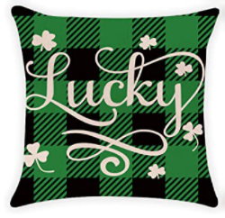 Lucky Green Buffalo Plaid St. Patrick's Day Pillow Cover - Choice of Size