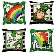 Load image into Gallery viewer, Lucky Charm Whimsical St. Patrick&#39;s Day Pillow Cover
