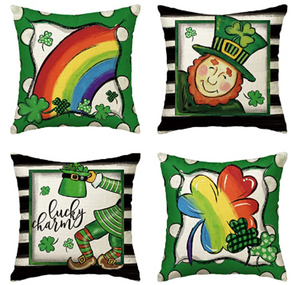 Lucky Charm Whimsical St. Patrick's Day Pillow Cover