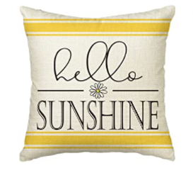 Hello Sunshine Yellow Spring Pillow Cover