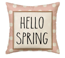 Load image into Gallery viewer, Hello Spring Pink Spring Pillow Cover
