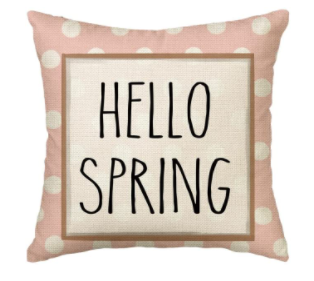 Hello Spring Pink Spring Pillow Cover