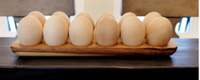 Load image into Gallery viewer, Rustic Wooden Egg Holder with 12 Natural Wooden Eggs
