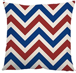 Chevron Red White and Blue Pillow Cover