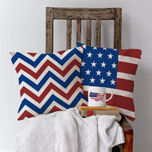 Load image into Gallery viewer, Chevron Red White and Blue Pillow Cover

