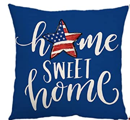 Home Sweet Home Patriotic Pillow Cover