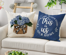 Load image into Gallery viewer, Hydrangeas in Basket Pillow Cover
