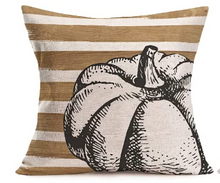 Load image into Gallery viewer, Pumpkin Striped Fall Pillow Cover
