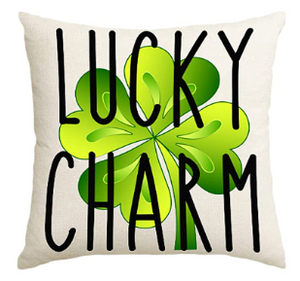 Lucky Charm Shamrock Pillow Cover