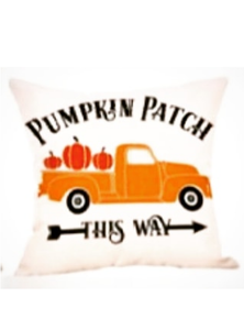 Pumpkin Patch Fall Farmhouse Pillow Cover 18"x 18"