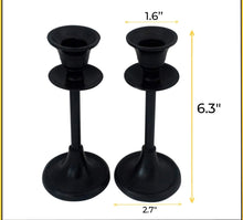 Load image into Gallery viewer, Black Candlestick Holder - Set of 2
