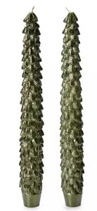 Christmas Tree Candle Tapers - Set of 2