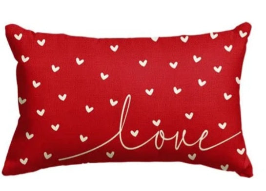 Love Hearts Lumbar Pillow Cover