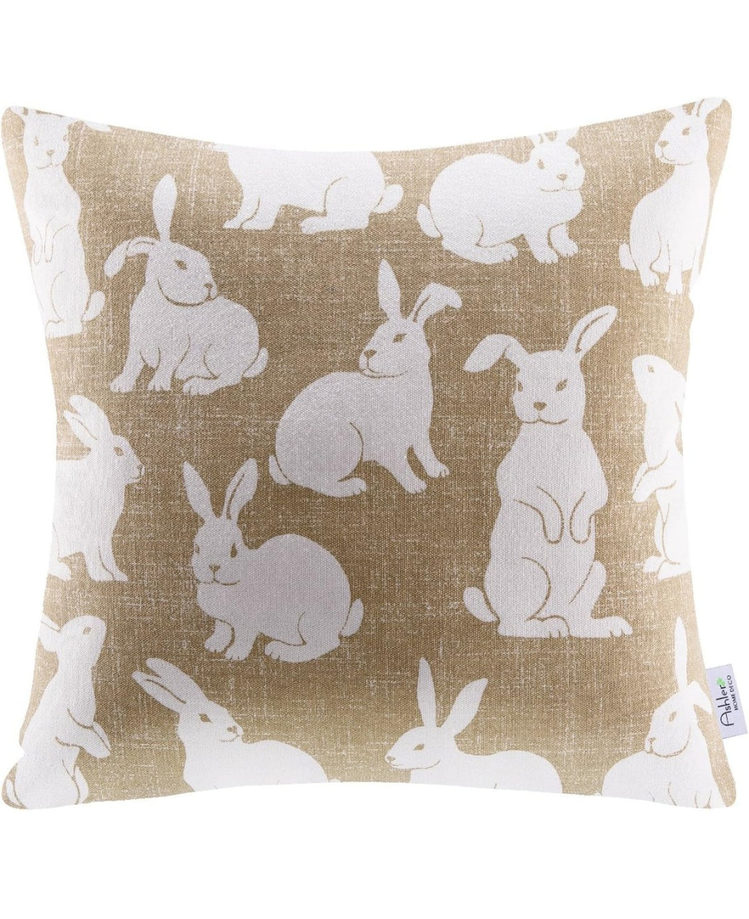 Tan and White Mini Bunnies Pillow Cover