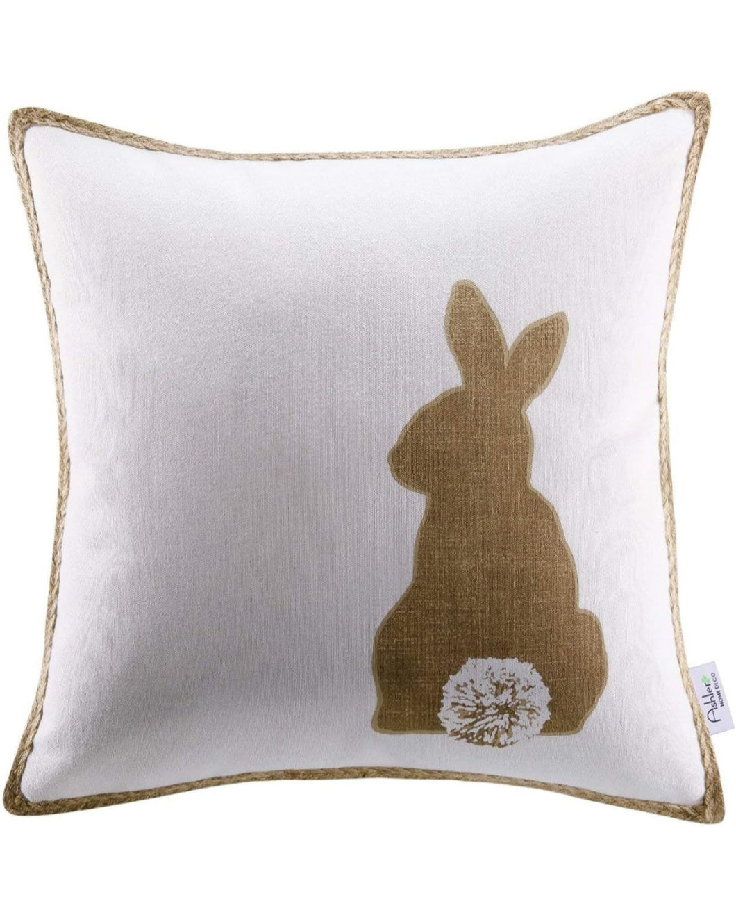 Brown Rope Bunny Pillow Cover