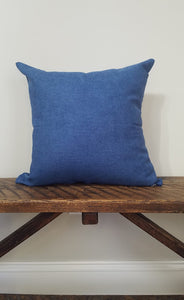 Large Solid Blue Chenille Pillow Cover 18"x 18"