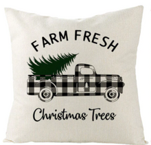Load image into Gallery viewer, Farm Fresh Plaid Truck Farmhouse Pillow Cover
