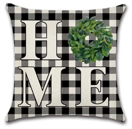 Inyahome Farmhouse Decor Christmas Pillow Covers Buffalo Checked