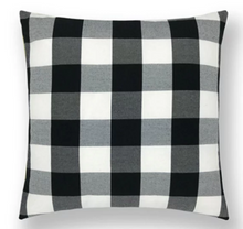 Load image into Gallery viewer, Buffalo Plaid Black &amp; White 18&quot;x 18&quot; Farmhouse Pillow Cover
