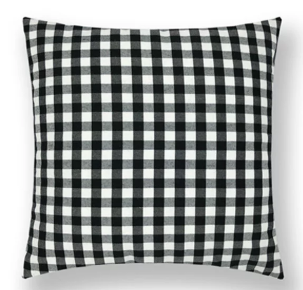 Black & White Checked Pillow Cover
