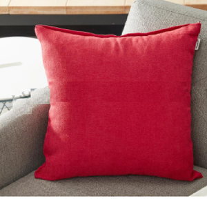 Large Solid Red Chenille Pillow Cover 18"x 18"
