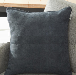 Large Solid Gray Chenille Pillow Cover 18"x 18"